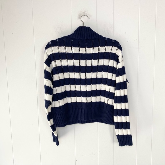Quarter Zip Collared Pullover Sweater Blue White Stripe Universal Thread Sz S - Picture 9 of 9